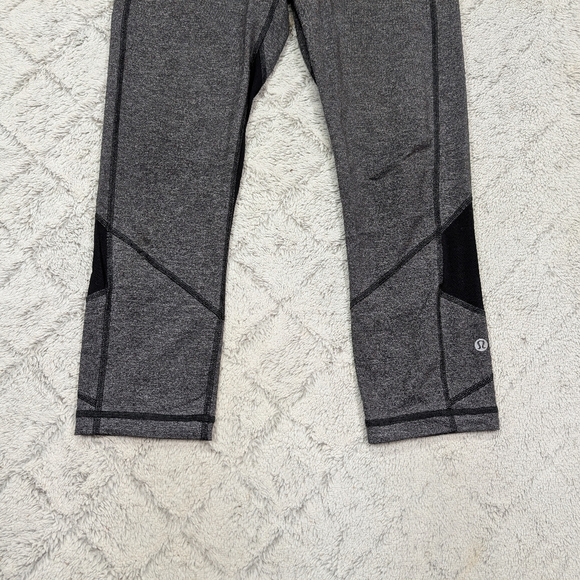 Lululemon Leggings Womens 8 Gray Heathered Pace Rival Crop Run Train 23” - Picture 3 of 11